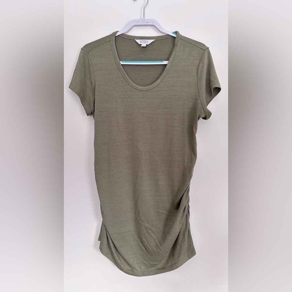 Market & Spruce Sage Green Short Sleeve Maternity Tee